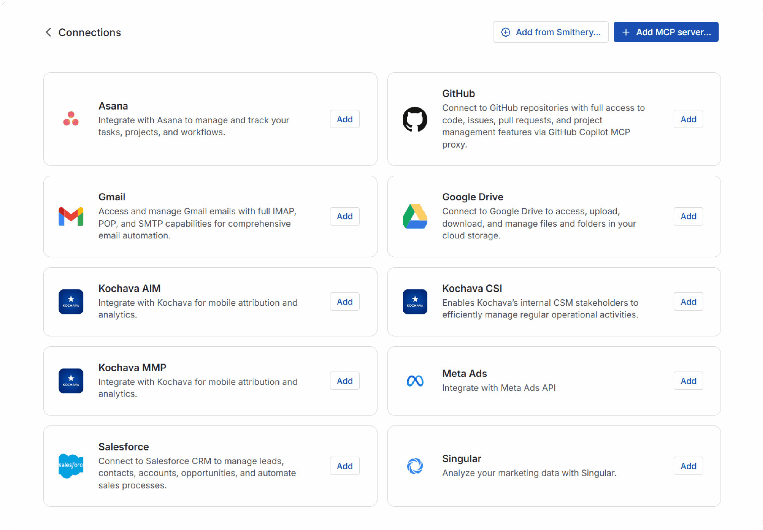 StationOne dashboard connectors